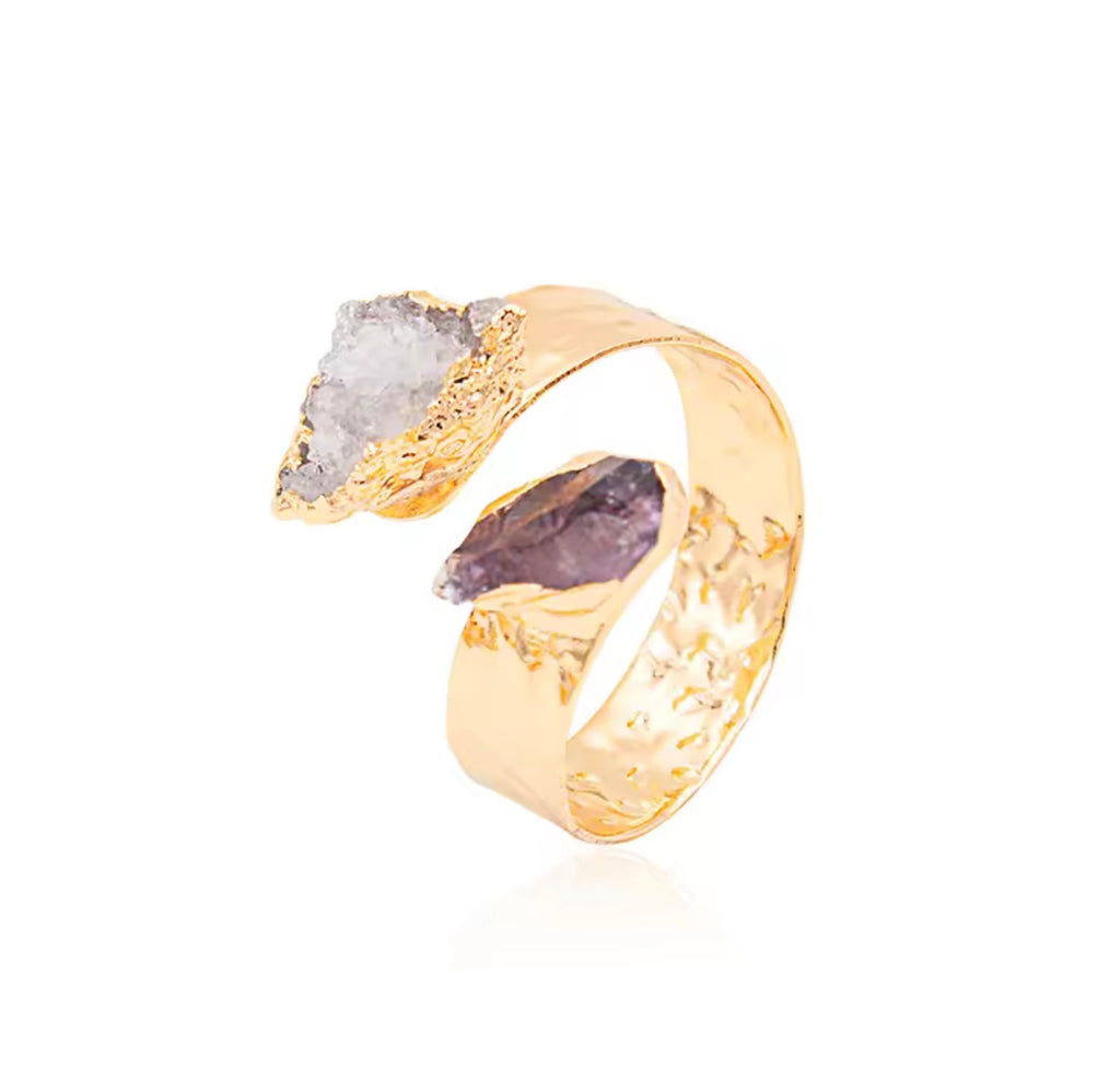 Crystal Quartz & Amethyst Ring