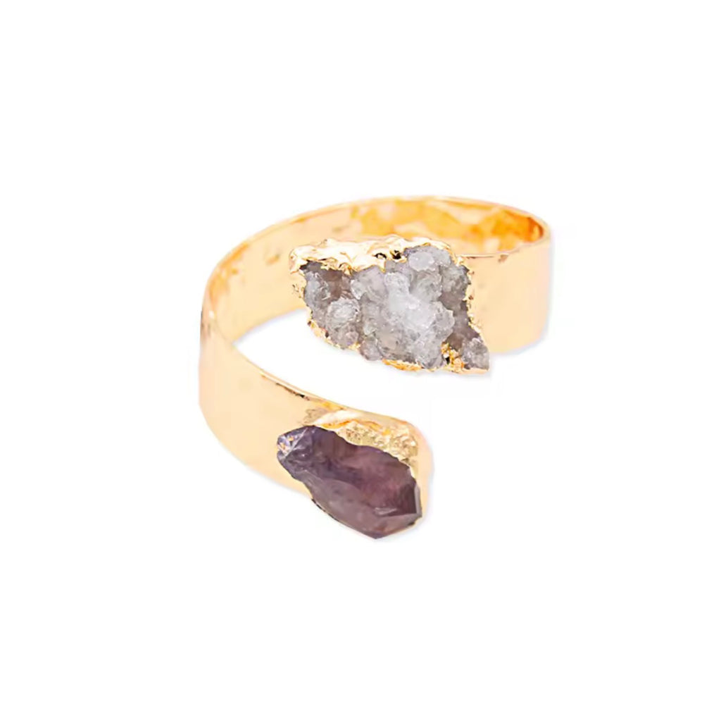 Crystal Quartz & Amethyst Ring