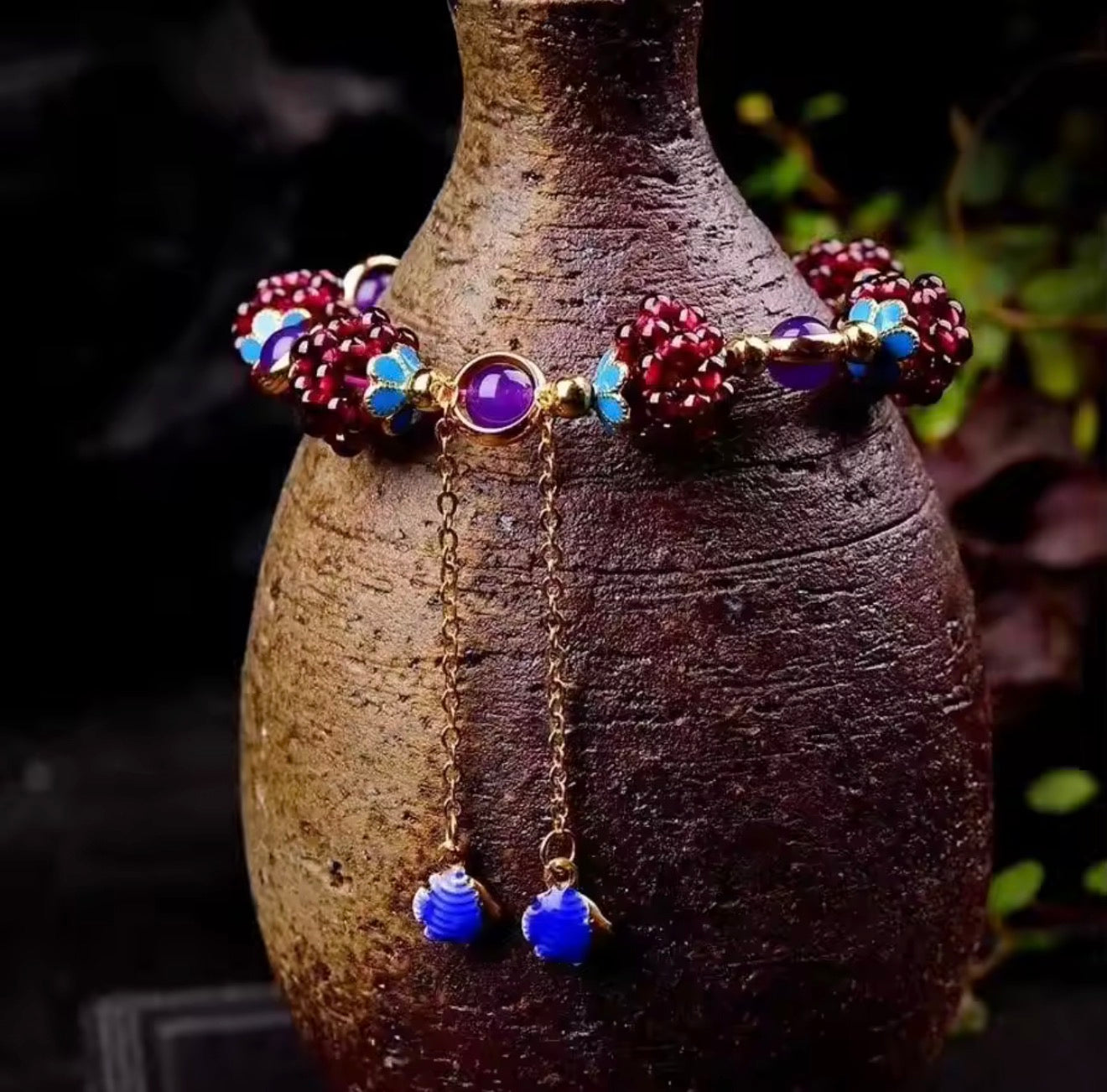 Pomegranate Garnet & Amethyst Bracelet