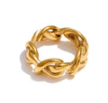 Chain Link Twist Ring - Gold and Silver lifestyle shot