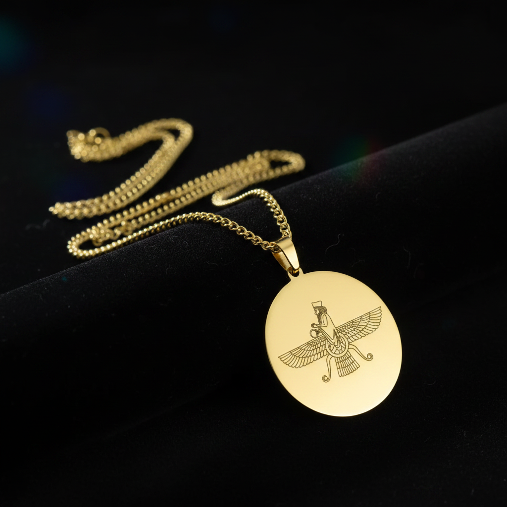 Dark Editorial — Faravahar Gold Medallion