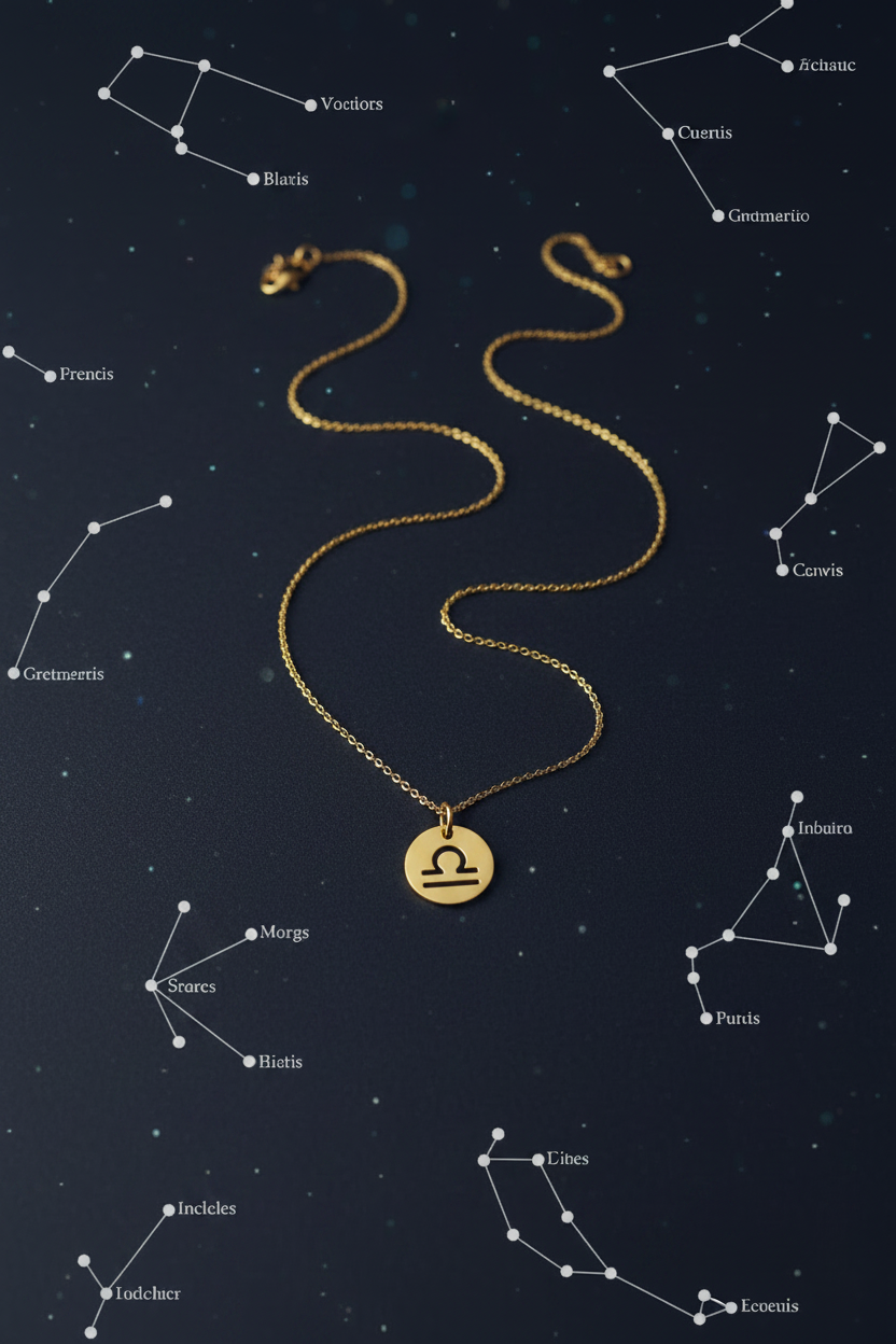 Libra Necklace — Constellation Flat Lay