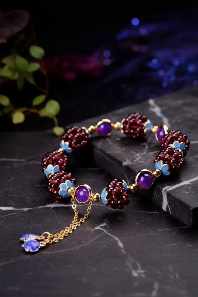 Pomegranate bracelet portrait lifestyle