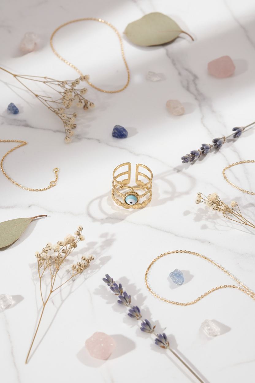 Portrait Flat Lay — Marble